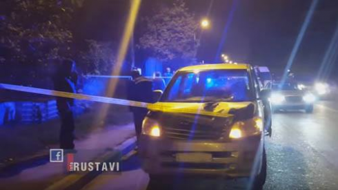 რუსთავის სამარშრუტო ტაქსი მამაკაცს დაეჯახა (ვიდეო).