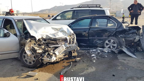 ავარია რუსთავის შესასვლელთან