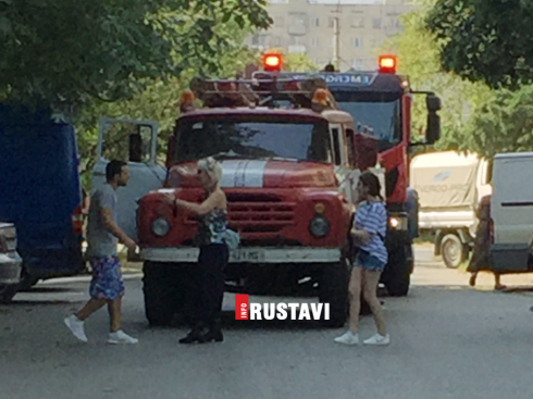 რუსთავში ლიფტის შახტაში ცეცხლი გაჩნდა